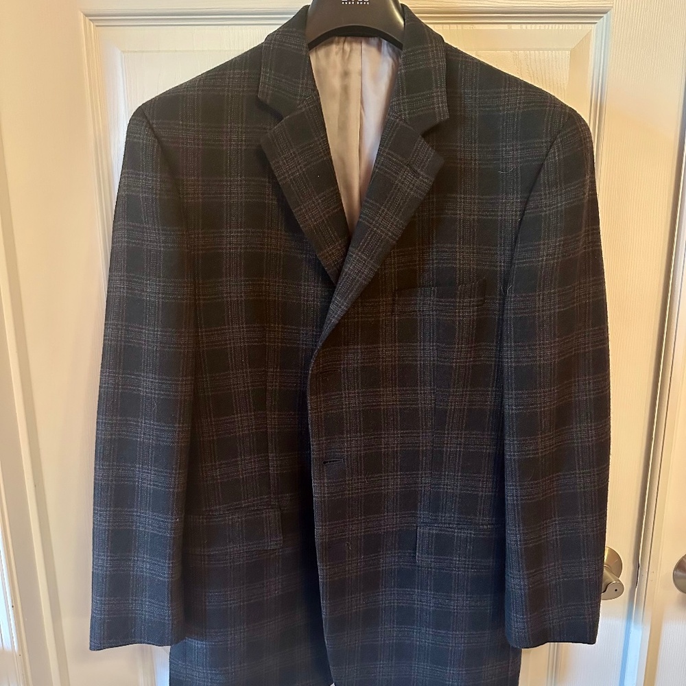 Mens Michael Kors, Brown, Plaid, Wool Sports Coat